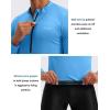image:imageBikewa Mens Cycling Jersey with 31 Rear Zipper Pockets Long Sleeve Moisture Wicking UPF 50 Half Zip Riding Bike ShirtsSky Blue