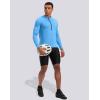 image:imageBikewa Mens Cycling Jersey with 31 Rear Zipper Pockets Long Sleeve Moisture Wicking UPF 50 Half Zip Riding Bike ShirtsSky Blue