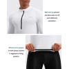 image:imageBikewa Mens Cycling Jersey with 31 Rear Zipper Pockets Long Sleeve Moisture Wicking UPF 50 Half Zip Riding Bike ShirtsWhite