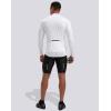 image:imageBikewa Mens Cycling Jersey with 31 Rear Zipper Pockets Long Sleeve Moisture Wicking UPF 50 Half Zip Riding Bike ShirtsWhite