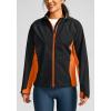 image:imageBikewa Womens Cycling Rain Jackets Waterproof Windbreaker Lightweight Running Windproof Reflective Jacket Packable HoodedBlackOrange