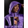 image:imageBikewa Womens Cycling Rain Jackets Waterproof Windbreaker Lightweight Running Windproof Reflective Jacket Packable HoodedTaro Purple