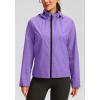 image:imageBikewa Womens Cycling Rain Jackets Waterproof Windbreaker Lightweight Running Windproof Reflective Jacket Packable HoodedTaro Purple