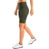 image:imageBikewa Womens High Waisted Biker Shorts 8 Running Workout Tummy Control Bike Spandex Shorts for Women Zipper PocketsArmy Green