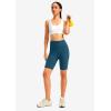 image:imageBikewa Womens High Waisted Biker Shorts 8 Running Workout Tummy Control Bike Spandex Shorts for Women Zipper PocketsDark Blue