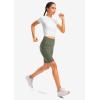 image:imageBikewa Womens High Waisted Biker Shorts 8 Running Workout Tummy Control Bike Spandex Shorts for Women Zipper PocketsGrey Sage