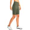 image:imageBikewa Womens High Waisted Biker Shorts 8 Running Workout Tummy Control Bike Spandex Shorts for Women Zipper PocketsGrey Sage