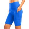image:imageBikewa Womens High Waisted Biker Shorts 8 Running Workout Tummy Control Bike Spandex Shorts for Women Zipper PocketsRoyal Blue