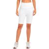image:imageBikewa Womens High Waisted Biker Shorts 8 Running Workout Tummy Control Bike Spandex Shorts for Women Zipper PocketsWhite