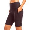 image:imageBikewa Womens High Waisted Biker Shorts 8 Running Workout Tummy Control Bike Spandex Shorts for Women Zipper PocketsWine