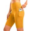 image:imageBikewa Womens High Waisted Biker Shorts 8 Running Workout Tummy Control Bike Spandex Shorts for Women Zipper PocketsYellow