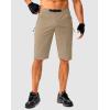 image:imageMens Mountain Bike Shorts Stretch Cycling Biking Bicycle Quick Dry Hiking Shorts for Men Zipper PocketsKhaki