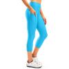 image:imageWomens 4D Padded Bike Pants High Waist Cycling Shorts Bicycle Capris 34 Biking Tights with Zipper PocketsSkyblue