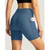 image:imageWomens Bike Shorts 4D Padded Cycling Shorts Crossover Waist Biking Shorts with Pockets Bicycle RidingBlue Grey