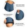 image:imageWomens Bike Shorts 4D Padded Cycling Shorts Crossover Waist Biking Shorts with Pockets Bicycle RidingBlue Grey