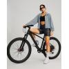 image:imageWomens Bike Shorts 4D Padded Cycling Shorts Crossover Waist Biking Shorts with Pockets Bicycle RidingCamo Black