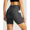 image:imageWomens Bike Shorts 4D Padded Cycling Shorts Crossover Waist Biking Shorts with Pockets Bicycle RidingDark Grey