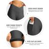 image:imageWomens Bike Shorts 4D Padded Cycling Shorts Crossover Waist Biking Shorts with Pockets Bicycle RidingDark Grey