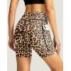 image:imageWomens Bike Shorts 4D Padded Cycling Shorts Crossover Waist Biking Shorts with Pockets Bicycle RidingLeopard