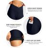image:imageWomens Bike Shorts 4D Padded Cycling Shorts Crossover Waist Biking Shorts with Pockets Bicycle RidingNavy