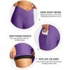 image:imageWomens Bike Shorts 4D Padded Cycling Shorts Crossover Waist Biking Shorts with Pockets Bicycle RidingPurple