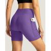 image:imageWomens Bike Shorts 4D Padded Cycling Shorts Crossover Waist Biking Shorts with Pockets Bicycle RidingPurple