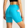 image:imageWomens Bike Shorts 4D Padded Cycling Shorts Crossover Waist Biking Shorts with Pockets Bicycle RidingSky Blue