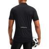 image:imageBikewa Mens Cycling Jersey Moisture Wicking Short Sleeve UPF Half Zip Bike Road Riding Biking Shirts for Men Zipper PocketsBlack