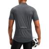 image:imageBikewa Mens Cycling Jersey Moisture Wicking Short Sleeve UPF Half Zip Bike Road Riding Biking Shirts for Men Zipper PocketsDark Grey