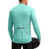 image:imageBikewa Mens Cycling Jersey with 31 Rear Zipper Pockets Long Sleeve Moisture Wicking UPF 50 Half Zip Riding Bike ShirtsLight Green