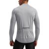 image:imageBikewa Mens Cycling Jersey with 31 Rear Zipper Pockets Long Sleeve Moisture Wicking UPF 50 Half Zip Riding Bike ShirtsLight Grey
