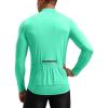 image:imageBikewa Mens Cycling Jersey with 31 Rear Zipper Pockets Long Sleeve Moisture Wicking UPF 50 Half Zip Riding Bike ShirtsMint Green
