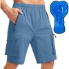 image:imageBikewa Mens Mountain Bike Shorts 3D Padded Loosefit Biking Riding Cycling Bicycle Biker Shorts Zipper PocketsBlue