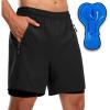 image:imageBikewa Mens Mountain Bike Shorts 3D Padded Loosefit Riding Biking Cycling Bicycle Biker Shorts for Men Zipper PocketsBlack