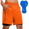 image:imageBikewa Mens Mountain Bike Shorts 3D Padded Loosefit Riding Biking Cycling Bicycle Biker Shorts for Men Zipper PocketsOrange