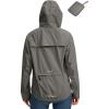 image:imageBikewa Womens Cycling Rain Jackets Waterproof Windbreaker Lightweight Running Windproof Reflective Jacket Packable HoodedGrey