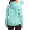 image:imageBikewa Womens Cycling Rain Jackets Waterproof Windbreaker Lightweight Running Windproof Reflective Jacket Packable HoodedLight Green