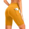 image:imageBikewa Womens High Waisted Biker Shorts 8 Running Workout Tummy Control Bike Spandex Shorts for Women Zipper PocketsYellow
