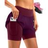 image:imageBikewa Womens Mountain Bike Shorts 4D Padded Cycling Riding Biking Bicycle Biker Cycle Shorts for Women Zipper PocketsWine
