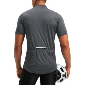 image:imageBikewa Mens Cycling Jersey Moisture Wicking Short Sleeve UPF Half Zip Bike Road Riding Biking Shirts for Men Zipper PocketsDark Grey