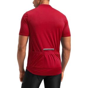 image:imageBikewa Mens Cycling Jersey Moisture Wicking Short Sleeve UPF Half Zip Bike Road Riding Biking Shirts for Men Zipper PocketsDark Red