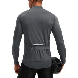 image:imageBikewa Mens Cycling Jersey with 31 Rear Zipper Pockets Long Sleeve Moisture Wicking UPF 50 Half Zip Riding Bike ShirtsDark Grey