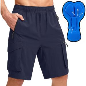 image:imageBikewa Mens Mountain Bike Shorts 3D Padded Loosefit Biking Riding Cycling Bicycle Biker Shorts Zipper PocketsNavy