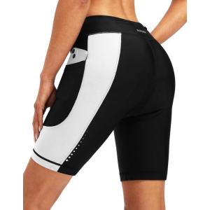 image:imageBikewa Womens 4D Padded Bike Shorts Cycling Riding Road Biking Bicycle Cycle Shorts for Women Zipper PocketsBlackWhite
