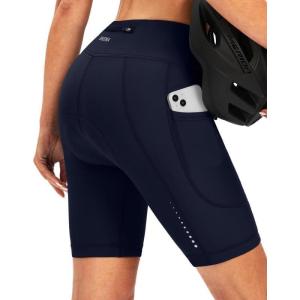 image:imageBikewa Womens 4D Padded Bike Shorts Cycling Riding Road Biking Bicycle Cycle Shorts for Women Zipper PocketsNavy
