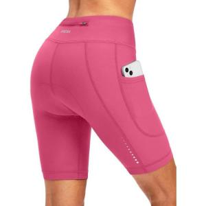 image:imageBikewa Womens 4D Padded Bike Shorts Cycling Riding Road Biking Bicycle Cycle Shorts for Women Zipper PocketsPink