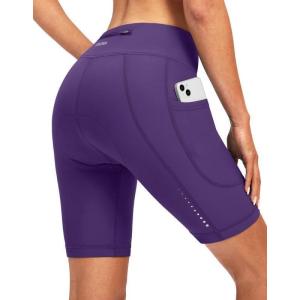 image:imageBikewa Womens 4D Padded Bike Shorts Cycling Riding Road Biking Bicycle Cycle Shorts for Women Zipper PocketsPurple