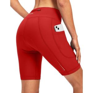 image:imageBikewa Womens 4D Padded Bike Shorts Cycling Riding Road Biking Bicycle Cycle Shorts for Women Zipper PocketsRed
