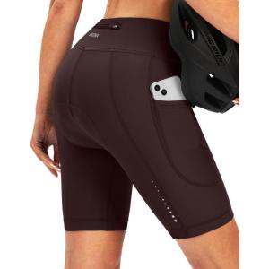 image:imageBikewa Womens 4D Padded Bike Shorts Cycling Riding Road Biking Bicycle Cycle Shorts for Women Zipper PocketsWine