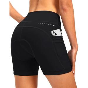 image:imageWomens 4D Padded Bike Shorts 57 Riding Underwear Cycling Bicycle Road Biking Cycle Shorts for Women Zipper PocketsBlack